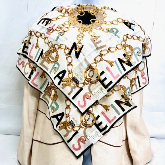 Celine Accessories - New W/ Box-  Set of 2 CELINE Large Collection  Mini Scarf/Handkerchief 22"(51)